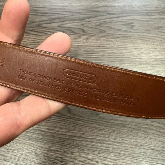 Coach Burgundy Cordovan Cowhide Leather Belt 42